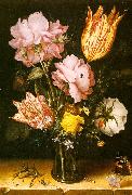 Berghe, Christoffel van den Bouquet of Flowers on a Stone Ledge oil